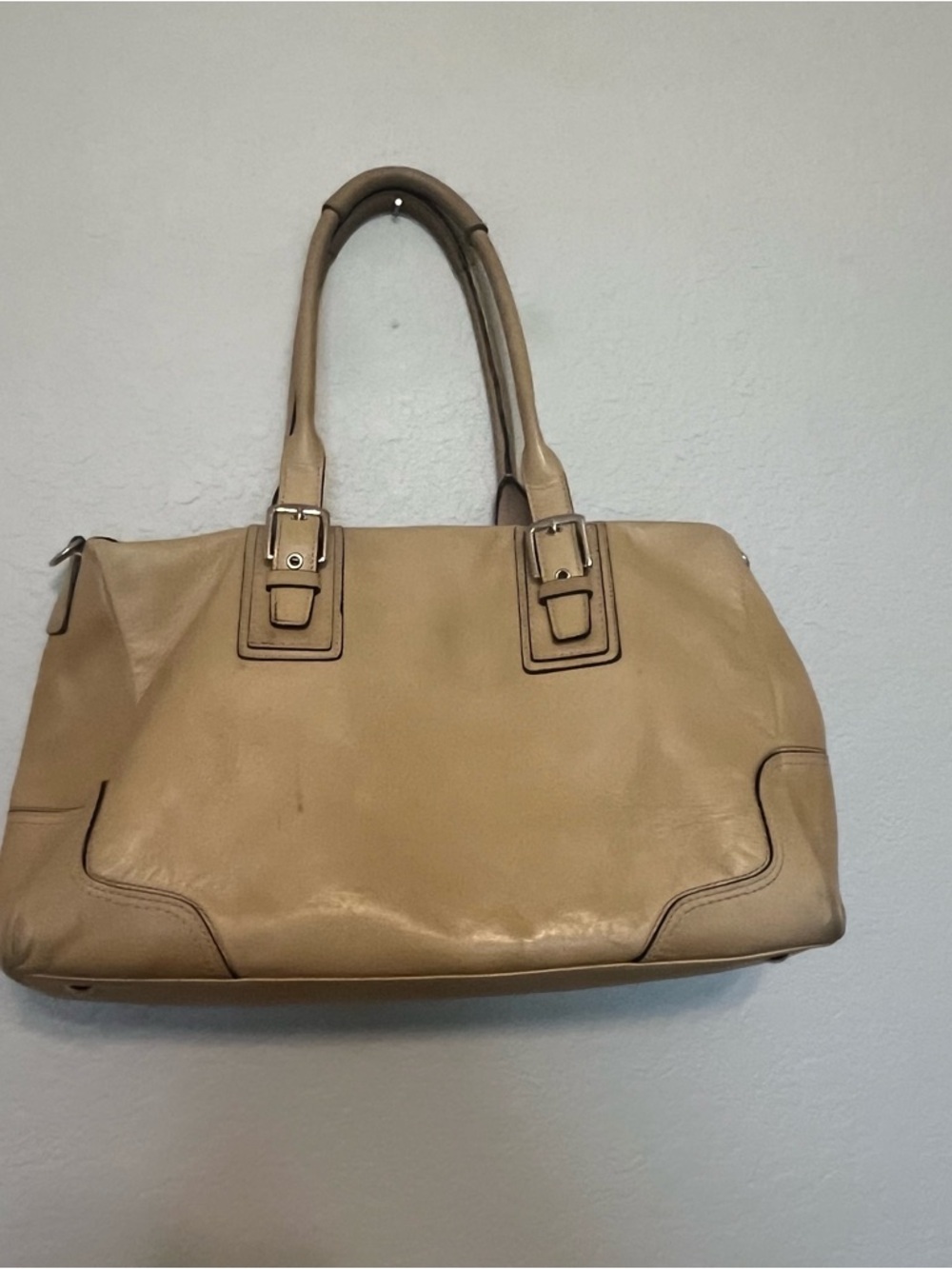 COACH Hamilton Soft Leather Satchel Purse Bag Tan Butter Yellow D1098-F13811 - Picture 8 of 16